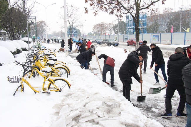 方便市民出行 我院黨員干部職工上路鏟雪(圖21)