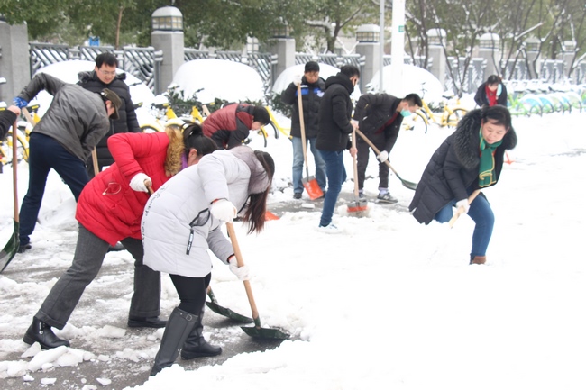 方便市民出行 我院黨員干部職工上路鏟雪(圖22)