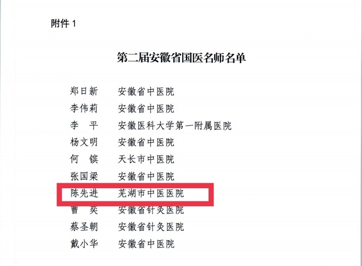 【喜報(bào)】蕪湖市中醫(yī)醫(yī)院多人獲評(píng)第二屆安徽省國醫(yī)名師、第三屆安徽省名中醫(yī)、第一屆安徽省名中藥師(圖2)