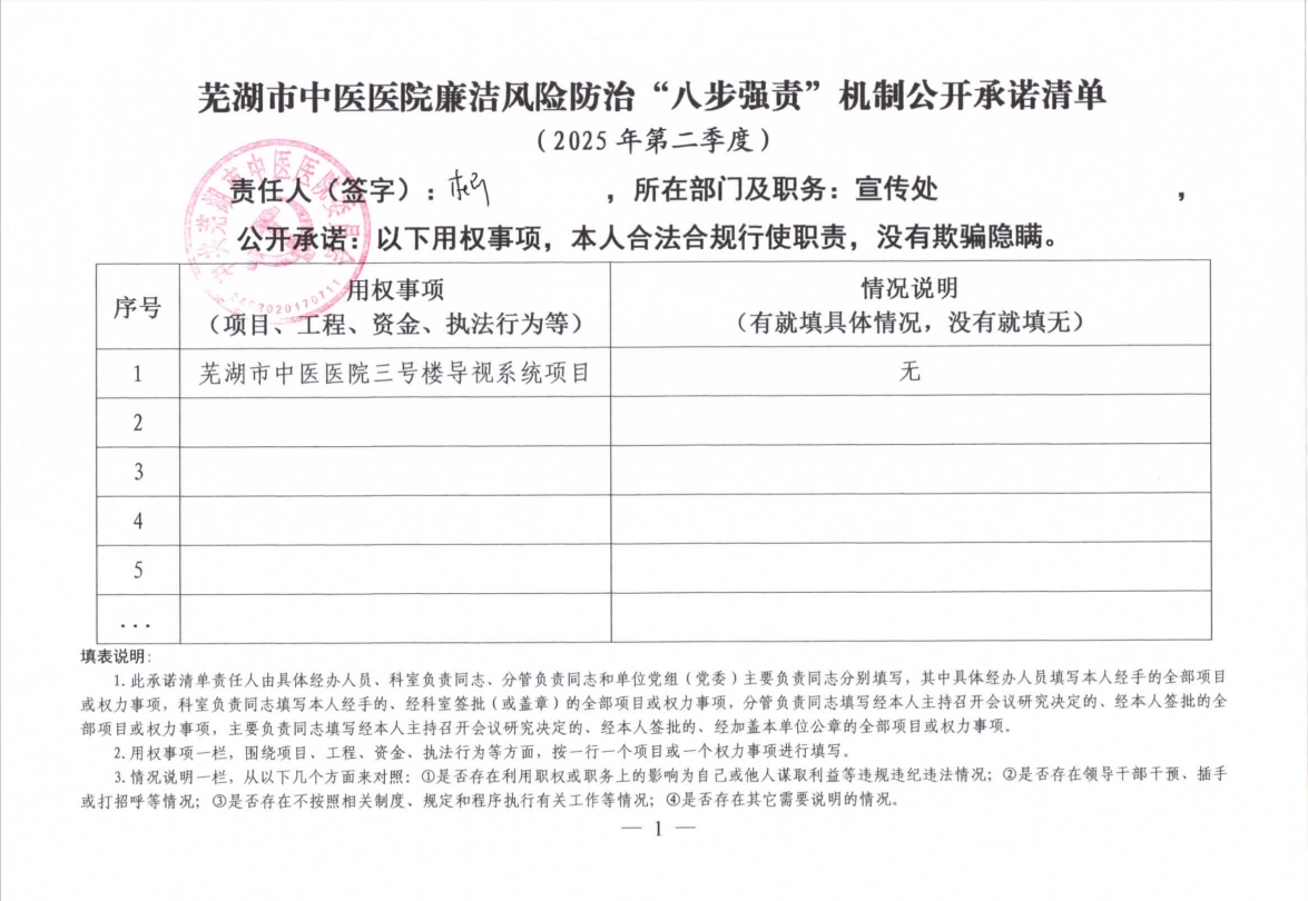 蕪湖市中醫(yī)醫(yī)院廉潔風(fēng)險防治“八步強責(zé)”機制公開承諾清單（具體經(jīng)辦人員）(圖4)