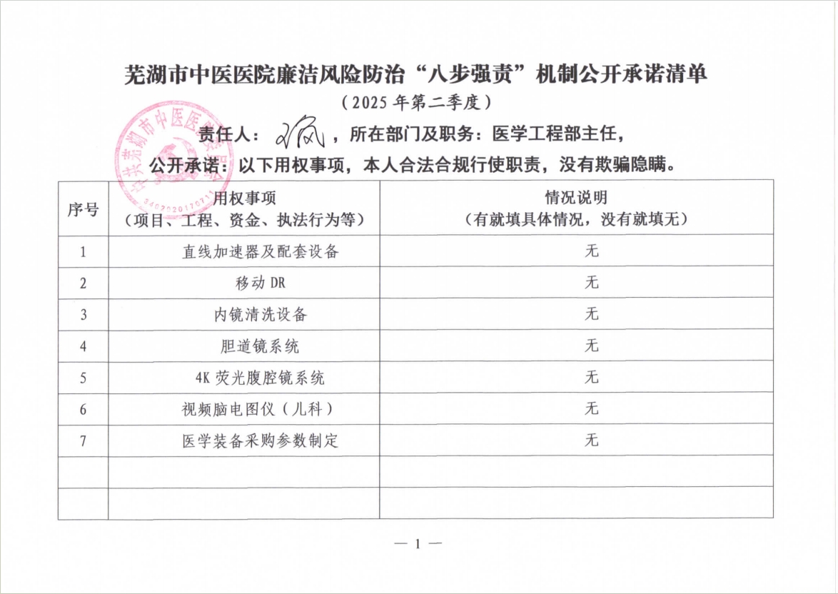 蕪湖市中醫(yī)醫(yī)院廉潔風(fēng)險(xiǎn)防治“八步強(qiáng)責(zé)”機(jī)制公開(kāi)承諾清單（科室負(fù)責(zé)同志）(圖7)