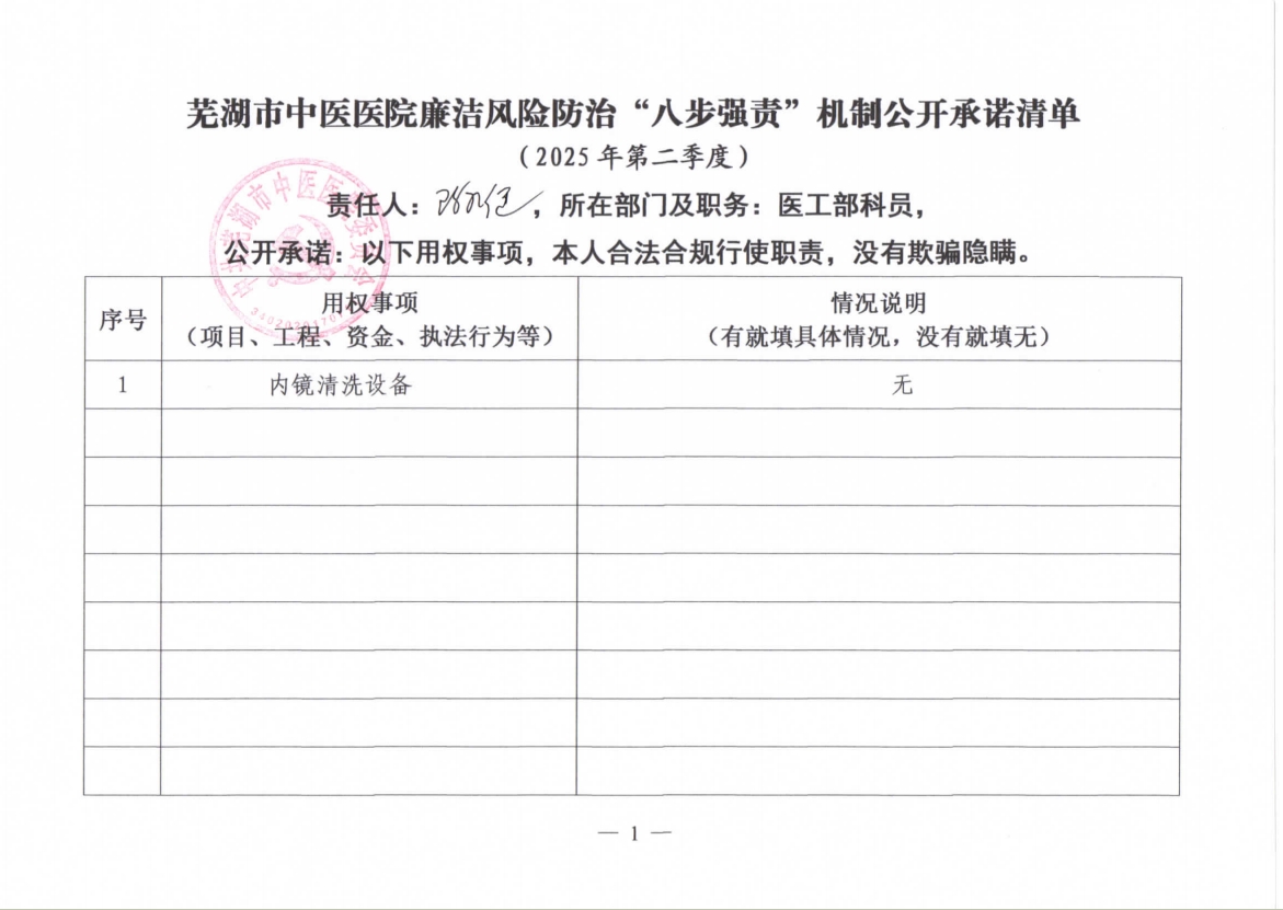 蕪湖市中醫(yī)醫(yī)院廉潔風(fēng)險防治“八步強責(zé)”機制公開承諾清單（具體經(jīng)辦人員）(圖8)