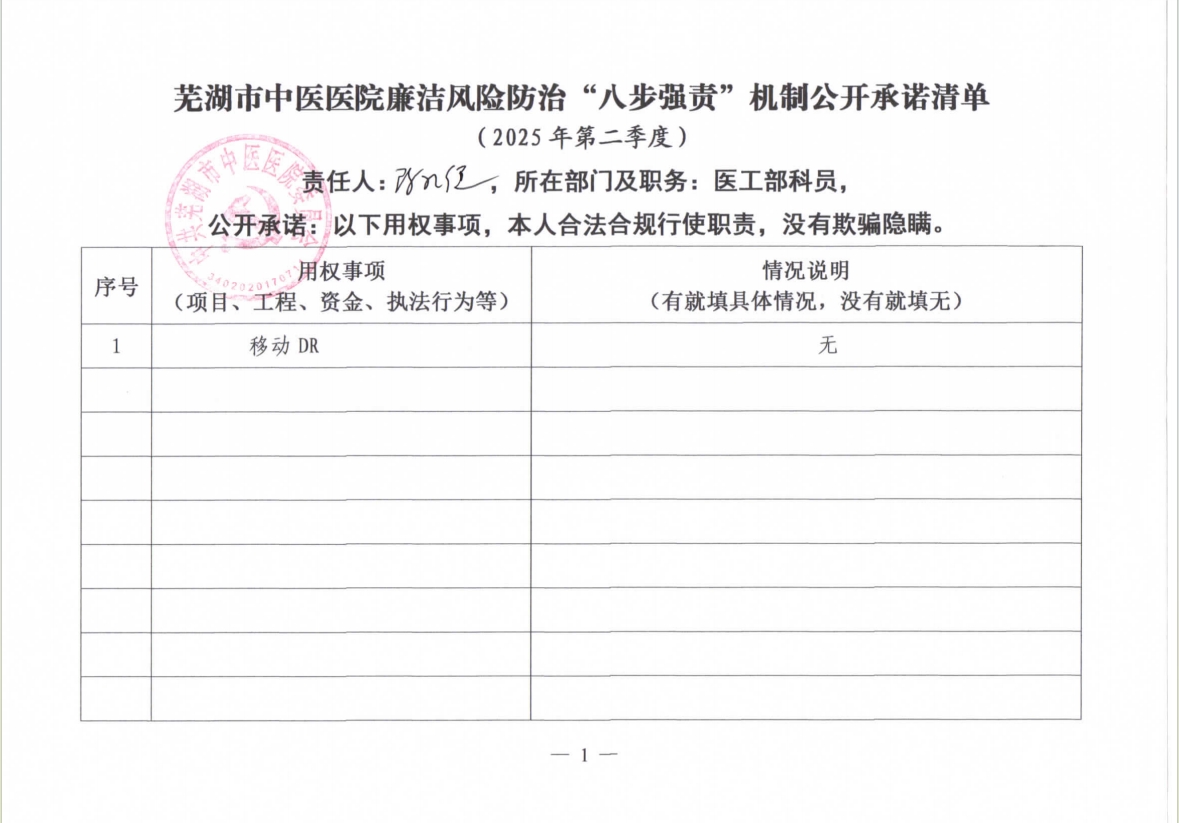 蕪湖市中醫(yī)醫(yī)院廉潔風(fēng)險防治“八步強責(zé)”機制公開承諾清單（具體經(jīng)辦人員）(圖6)