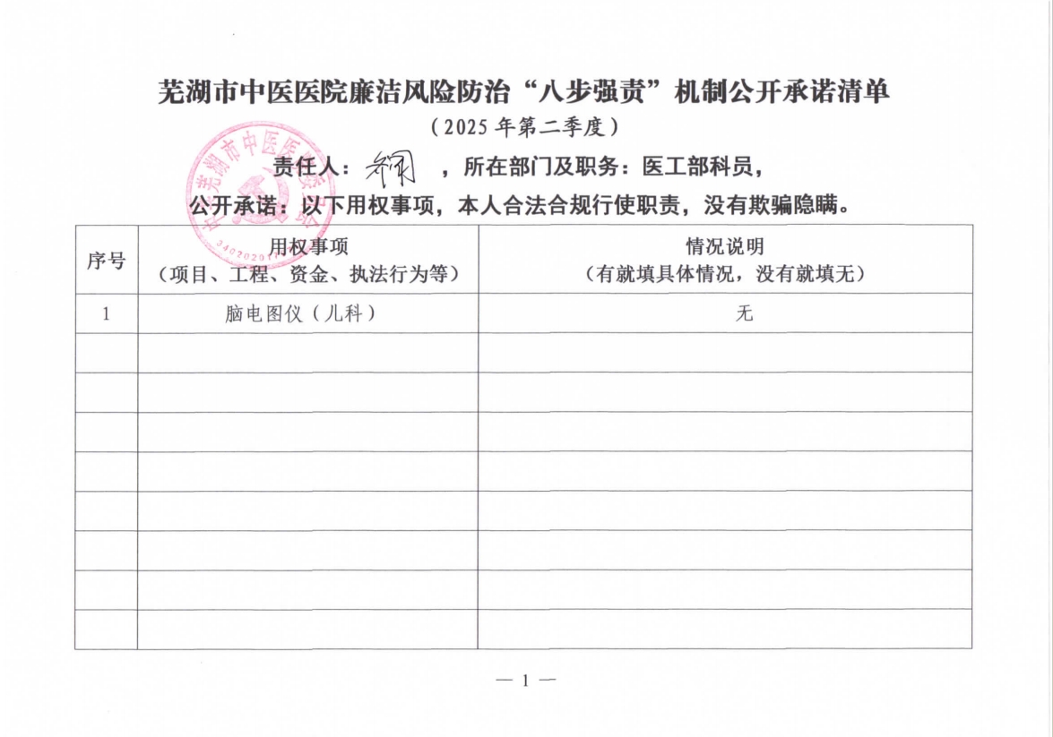 蕪湖市中醫(yī)醫(yī)院廉潔風(fēng)險防治“八步強責(zé)”機制公開承諾清單（具體經(jīng)辦人員）(圖9)